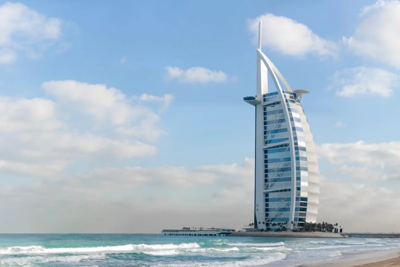 Luxury winter sun holidays, honeymoons in Dubai with modern skyline