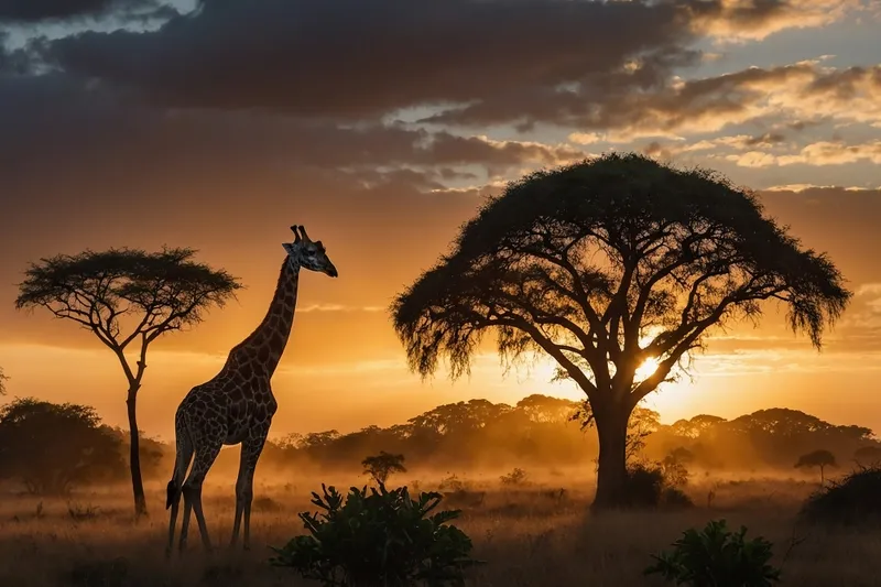 Giraff on a jungle - Round the World Flights