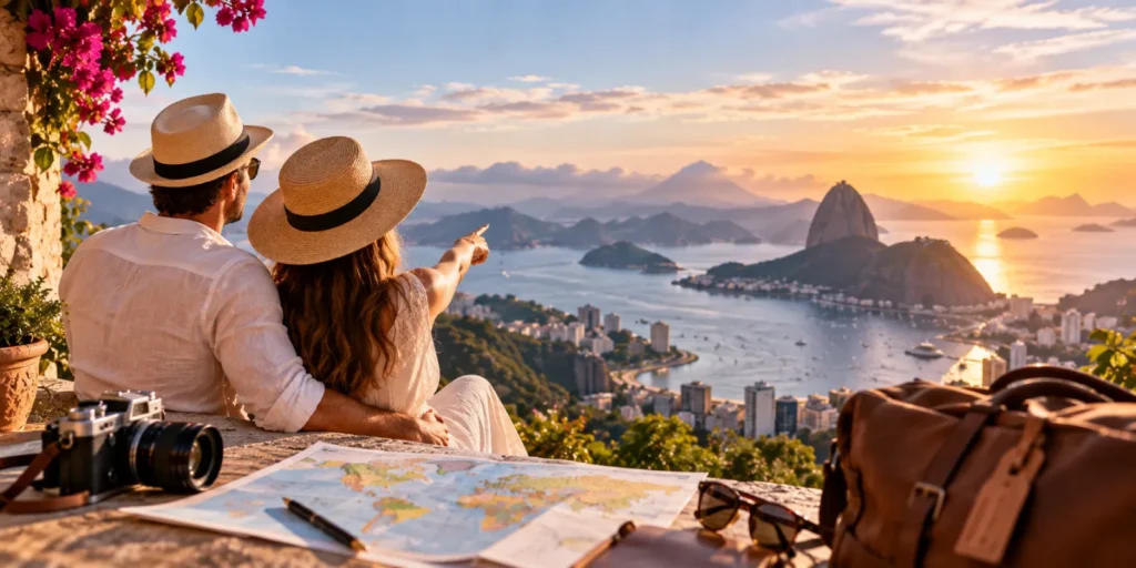 Couple enjoying a premium tailor-made tour with scenic coastal views